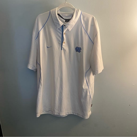 Nike UNC Tar Heels Polo Shirt Men’s XXL – White Dri-Fit - Picture 1 of 9